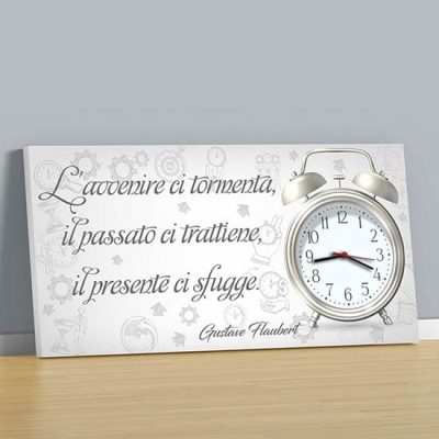 Orologi da parete su tele con frasi per arredare