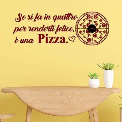 Orologio da parete con frase pizza per arredare
