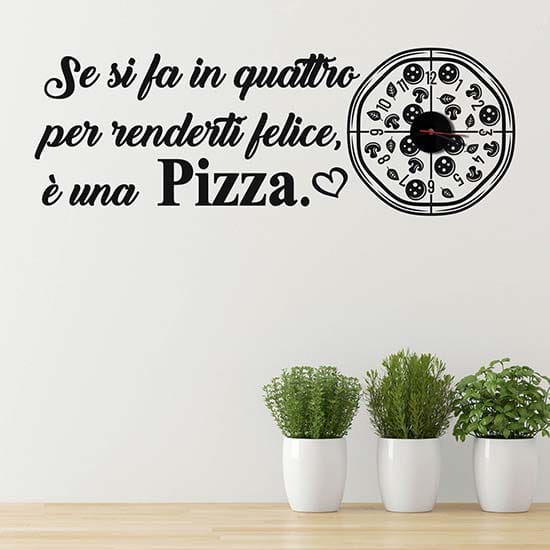 Orologio da parete con frase pizza