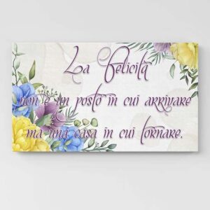 Quadro personalizzato con testo su tela