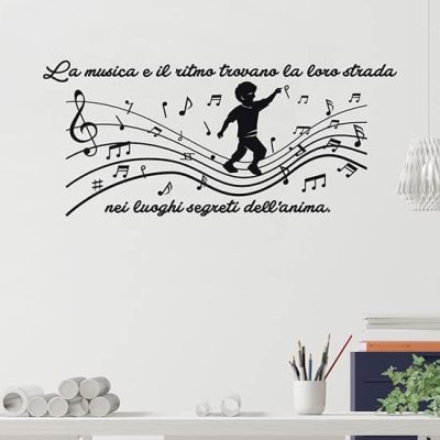 Stickers murali frasi musica