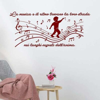 Stickers murali frasi musica decorazioni adesive