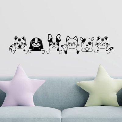 Adesivi murali cani e gatti