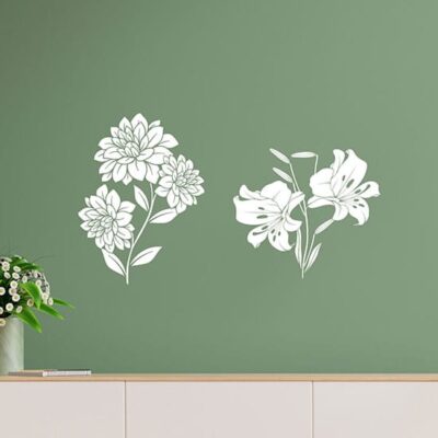 Decorazioni adesive da muro con fiori per arredare