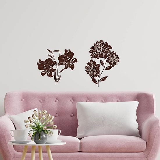 Decorazioni adesive da muro con fiori