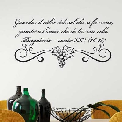 Frase adesiva sul vino di Dante