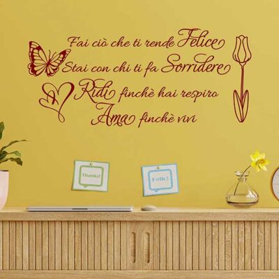 Frasi motivazionali adesive da parete, stickers murali