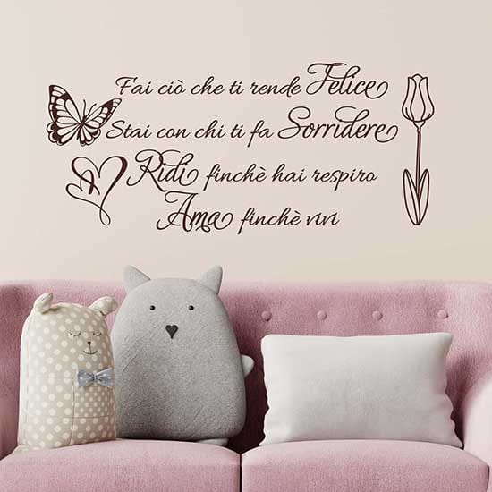 Frasi motivazionali adesive da parete