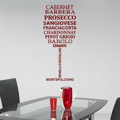 Adesivi murali calice di vini per decorare