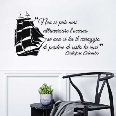 Frase motivazionale adesiva di Cristoforo Colombo stickers mural