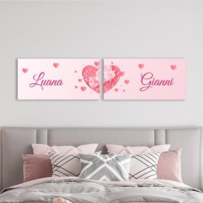 Quadri personalizzati con nomi per camera da letto