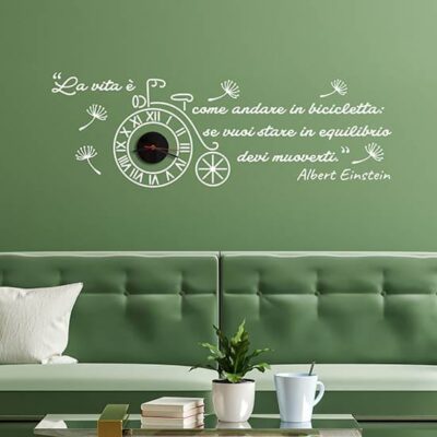 Orologio da parete bici con frase adesiva di Einstein