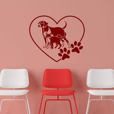 Adesivi murali amore per gli animali wall stickers