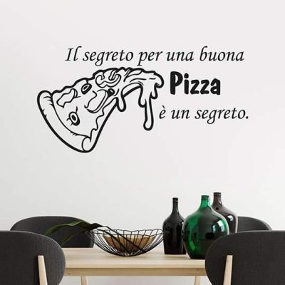 Adesivi murali con frase sulla pizza
