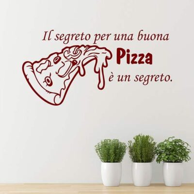 Adesivi murali con frase sulla pizza per arredare