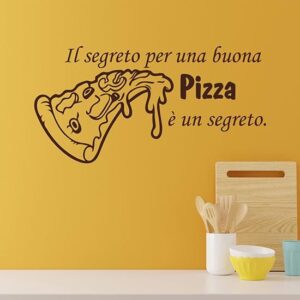 Adesivi murali con frase sulla pizza per cucina