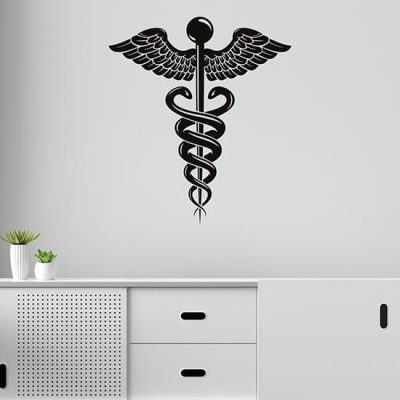 Caduceo adesivo da muro per farmacia