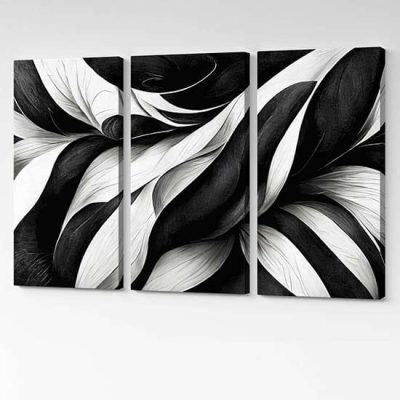 Quadri astratti bianchi e neri stampati