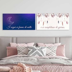 Quadri camera da letto con frase su tela da appendere