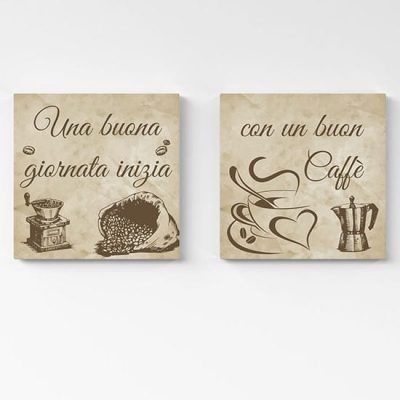 Quadri cucina con scritte sul caffè