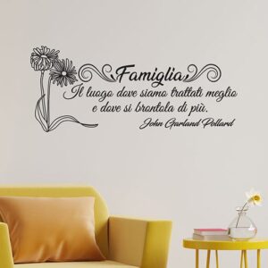 Wall stickers con frase famiglia decorazioni adesive da muro