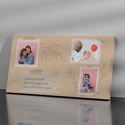 quadro personalizzato con dedica e foto su tela