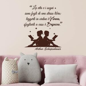 Adesivi da muro con frase di Schopenhauer, scritte adesive