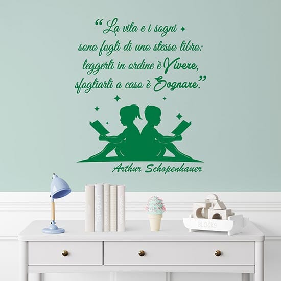 Adesivi da muro con frase di Schopenhauer