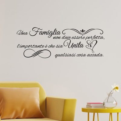 Adesivi da parete con frase sulla famiglia