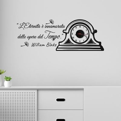 Orologio da muro con frase adesiva