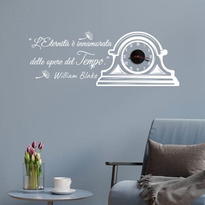 Orologio da muro con frase adesiva da parete