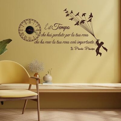 Orologio da parete con stickers piccolo principe da muro