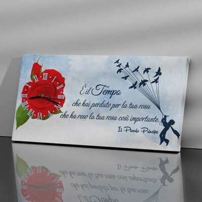 Orologio da parete piccolo principe stampato su tela