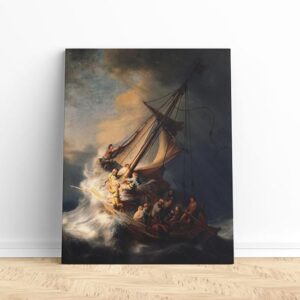 Quadro di Rembrandt Tempesta sul mare di Galilea su tela