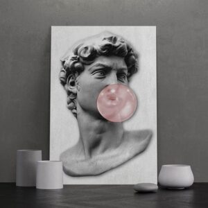 Quadro moderno David con bubble gum