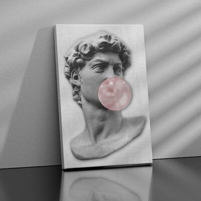 Quadro moderno David con bubble gum da appendere