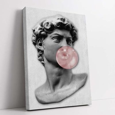 Quadro moderno David con bubble gum su tela