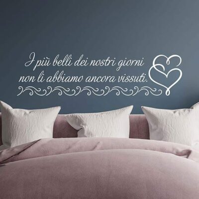 Scritte adesive da muro per camera da letto, stickers murali