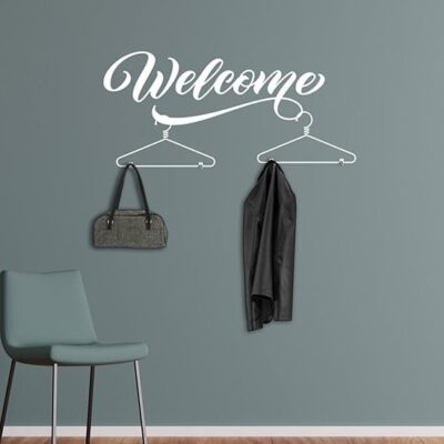 Wall stickers appendiabiti welcome decorazione da parete