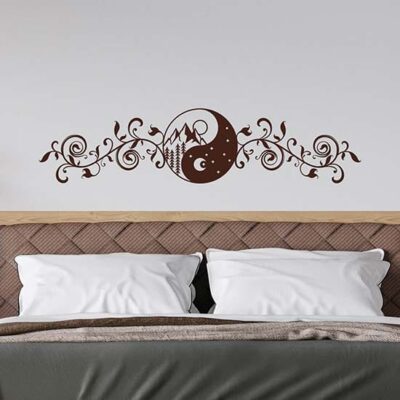 Adesivi da parete yin e yang capezzali moderni