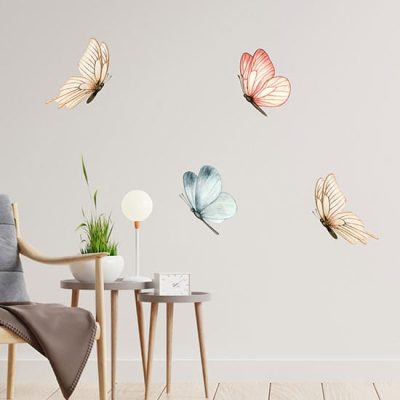 Farfalle adesive da muro colorate per decorare