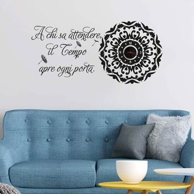 Orologio da parete con mandala e proverbio