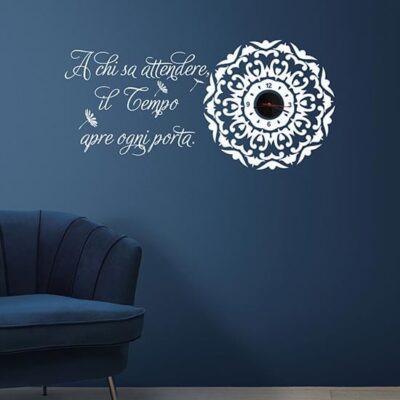 Orologio da parete con mandala e proverbio cinese