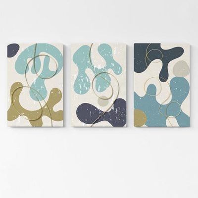 Quadri astratti composizione 3 tele