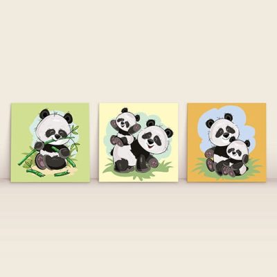 Quadri per bambini panda su tela
