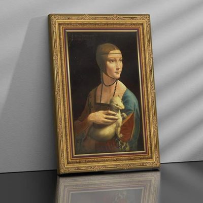 Quadro Dama con l'ermellino di da Vinci stampa su tela