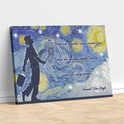 Quadro moderno con frase di Van Gogh stampato su tela