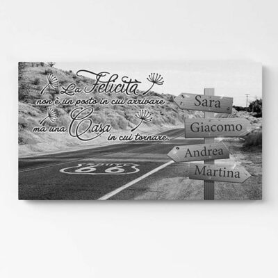 Quadro personalizzato con nomi della famiglia