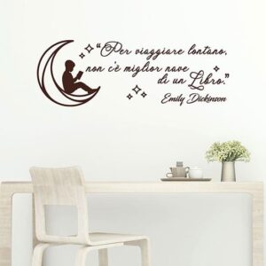 Adesivi murali frasi sui libri