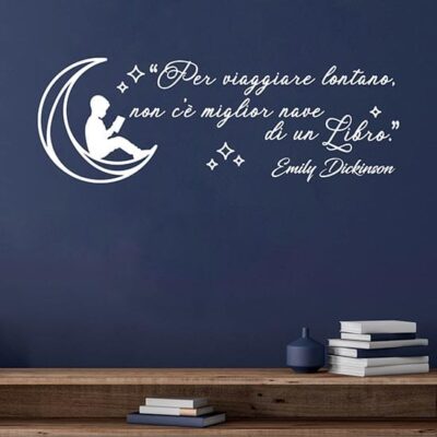 Adesivi murali frasi sui libri stickers da parete